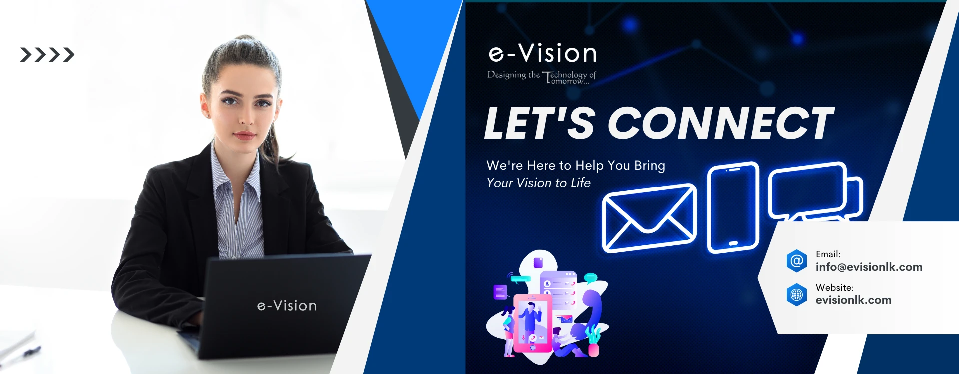 contact e-Vision web development company in Negomb, Sri Lanka